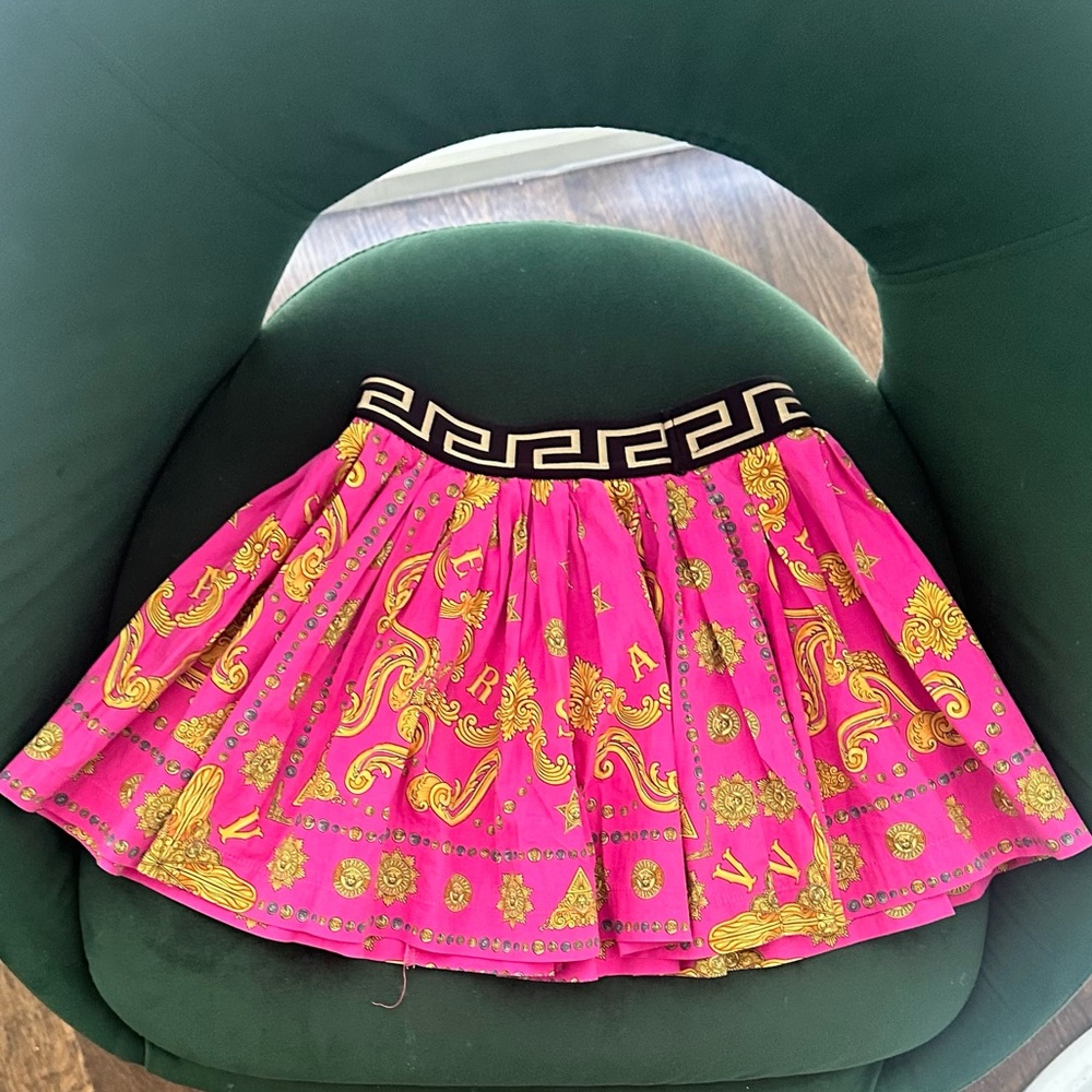 Versace Kids Barocco cotton fleece skirt